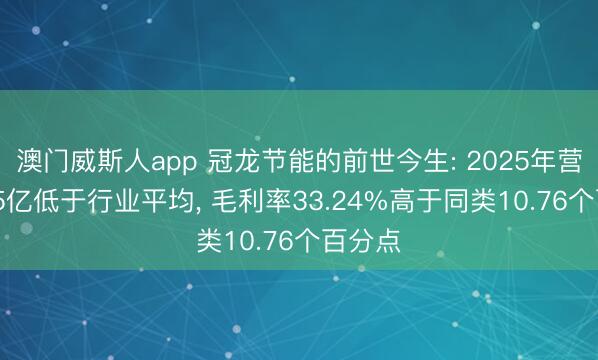 澳门威斯人app 冠龙节能的前世今生: 2025年营收8.05亿低于行业平均, 毛利率33.24%高于同类10.76个百分点